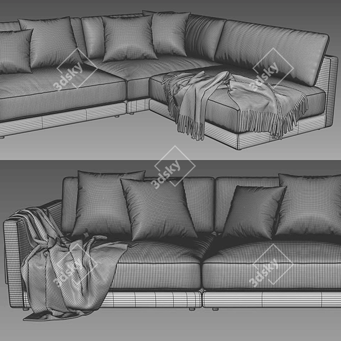 Elegant Blanche Katarina Sofa | Luxurious Design 3D model image 4