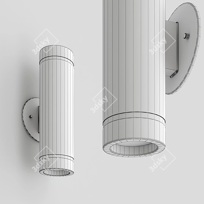 Modern Cylinder Wall Sconce 3D model image 2