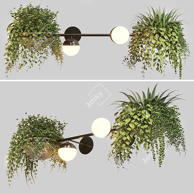 Modern Wall Light Plant Stand Pot 3D model image 6