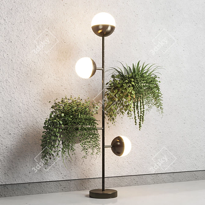 Versatile Floor Light: Indoor & Outdoor Plant Stand 3D model image 1