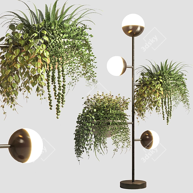 Versatile Floor Light: Indoor & Outdoor Plant Stand 3D model image 6