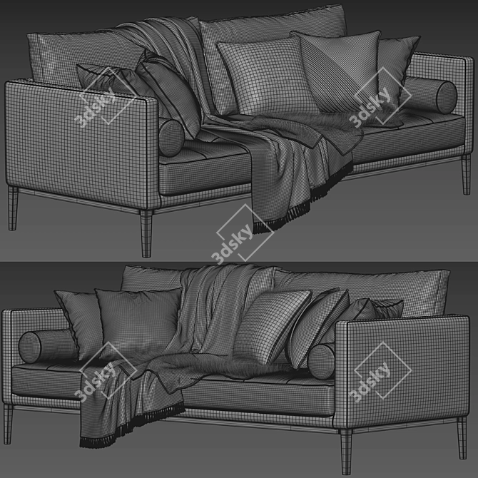 Maxalto Simpliciter Sofa: Elegant Design, Superior Comfort 3D model image 6