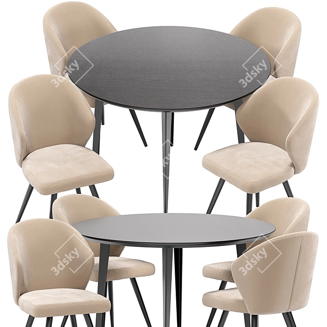 Modern Tango Dining Set: Watford Table & Chairs 3D model image 3