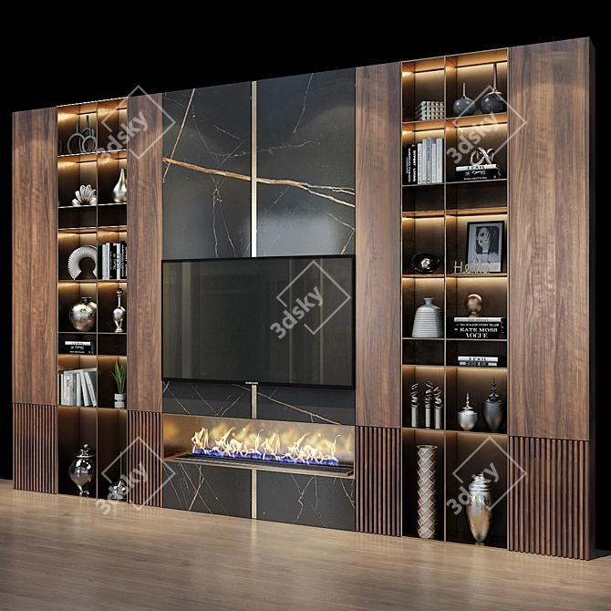 Sleek TV Display Shelf 3D model image 3