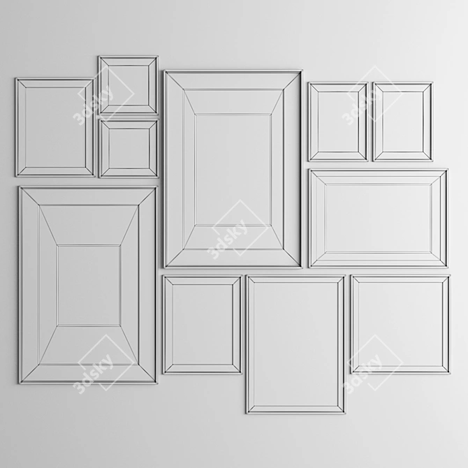 Art Frame 343: Stylish Wood and Metal Frames 3D model image 6