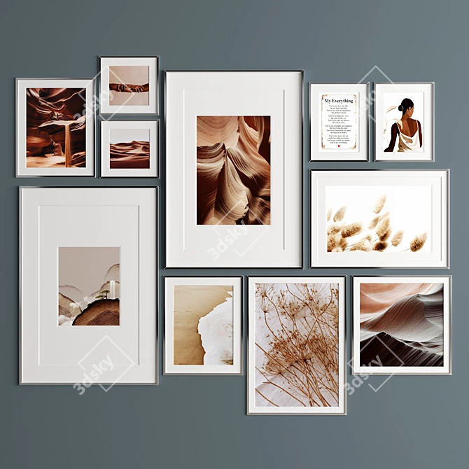 Versatile Art Frame Collection: 11 Frames, Various Sizes & Materials 3D model image 2