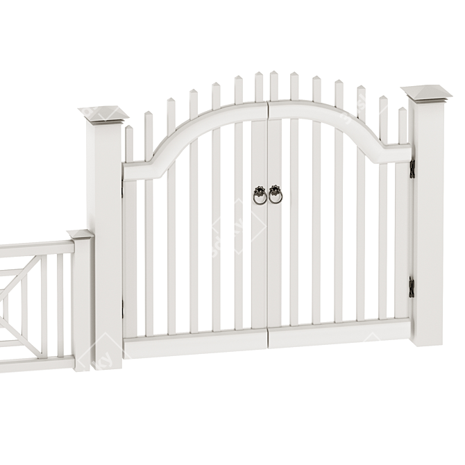 Versatile PVC Wicket Fence 3D model image 2