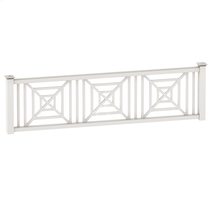 Versatile PVC Wicket Fence 3D model image 3