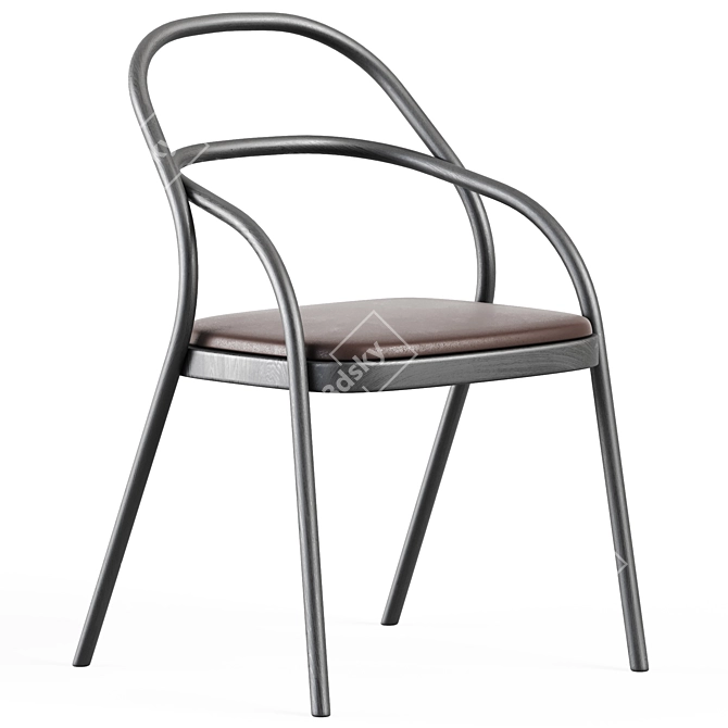 Elegant Upholstered Wooden Chair 3D model image 1