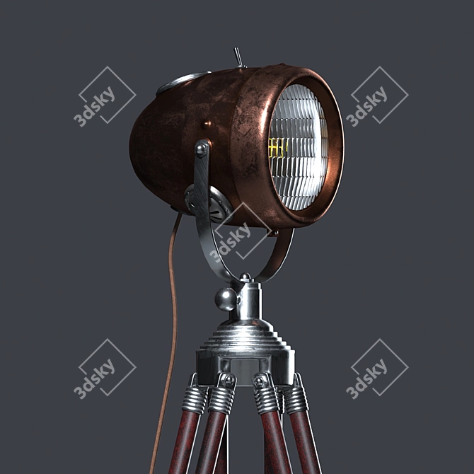 Title: Retro Moto Floor Lamp 3D model image 2