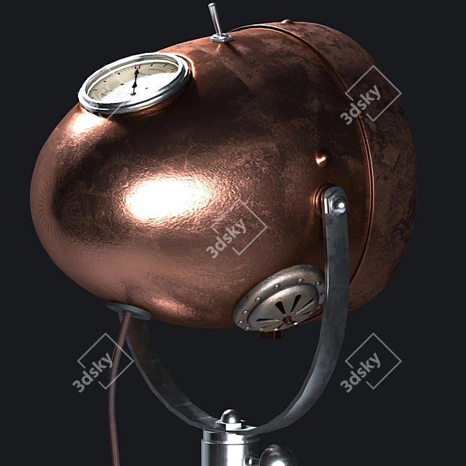 Title: Retro Moto Floor Lamp 3D model image 3