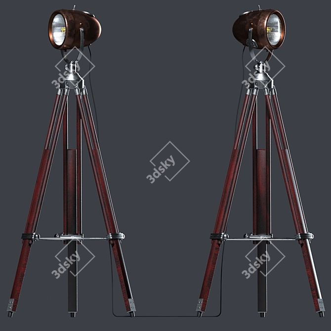 Title: Retro Moto Floor Lamp 3D model image 5