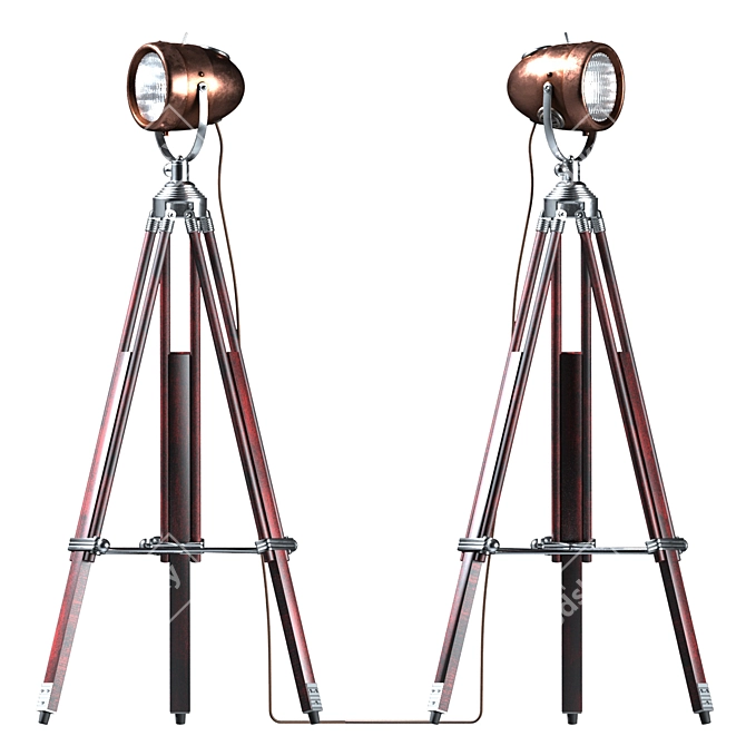 Title: Retro Moto Floor Lamp 3D model image 6