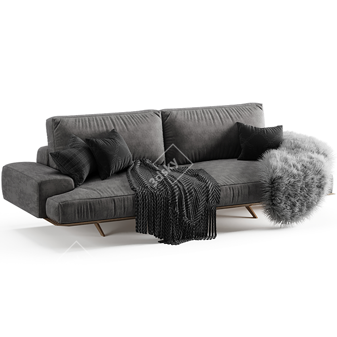 Desire green bliss sofa 3D model image 3