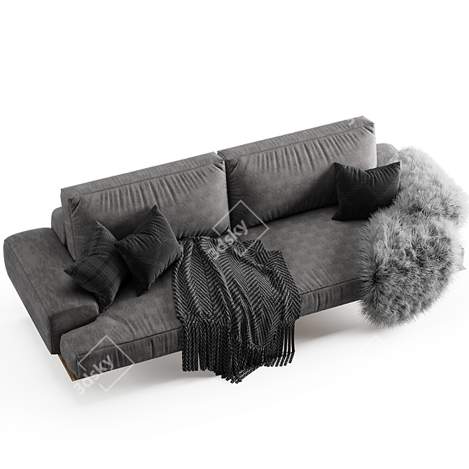 Desire green bliss sofa 3D model image 5