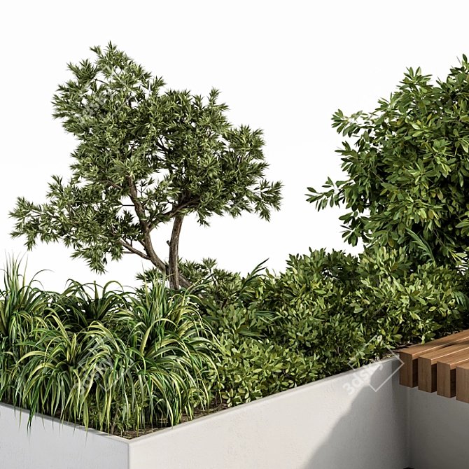 Urban Oasis Bench: Set 17 3D model image 3