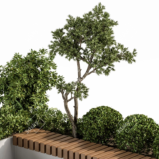 Urban Oasis Bench: Set 17 3D model image 4