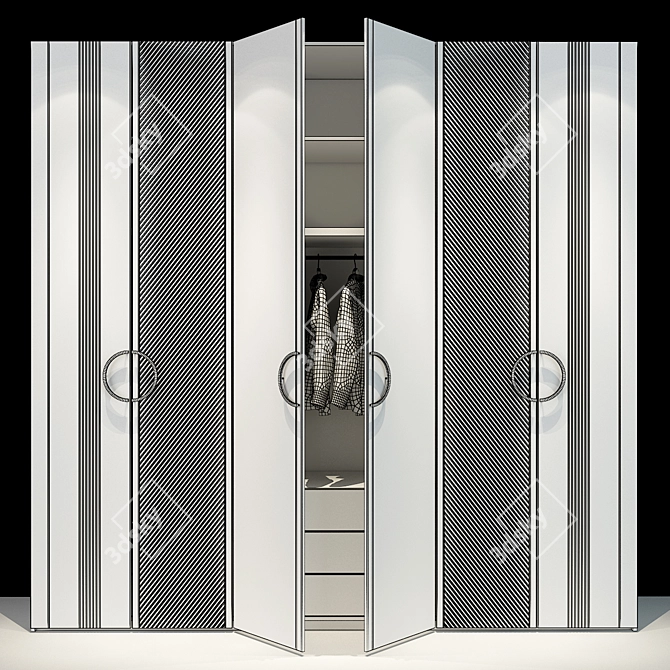 Modern White Cabinet: Storage Solution 3D model image 2