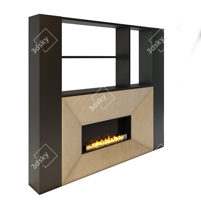 Modern Fireplace with Corona Render 3D model image 2
