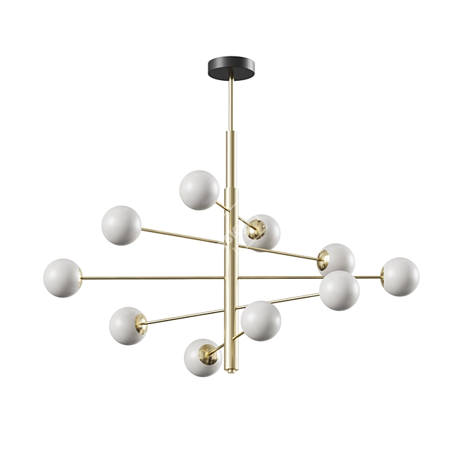 Mak-interior Loft Chandeliers: Direct 10 Gold 3D model image 1