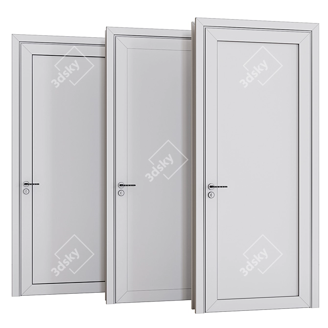 Elegant Soft White Doors 3D model image 3