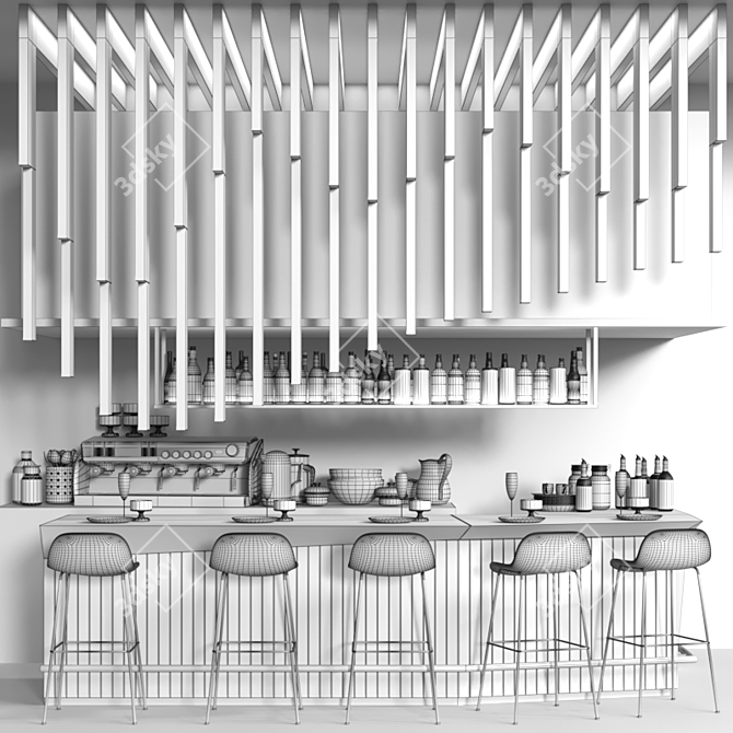 Cafe Deluxe: Coffee, Cocktails, Design 3D model image 2