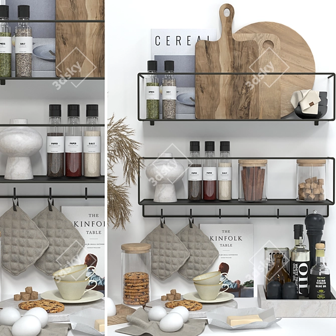 Elegant Kitchen Decor Set 20 3D model image 5