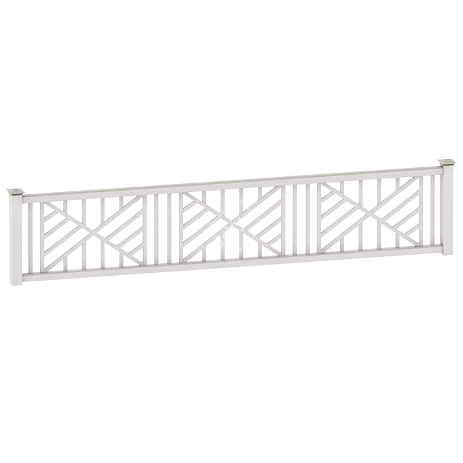 Durable PVC Wicket Fence 3D model image 3