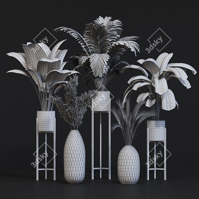 Golden Glow: Ceramic Vases Collection 3D model image 8