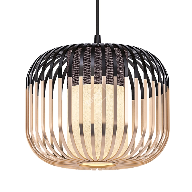 Natural Bamboo Pendant Light 3D model image 1