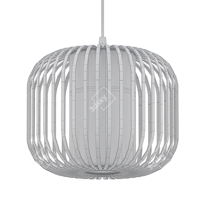 Natural Bamboo Pendant Light 3D model image 2