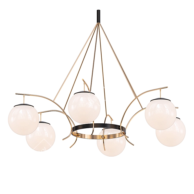 Italian Brilliance: Brass Chandelier 3D model image 1