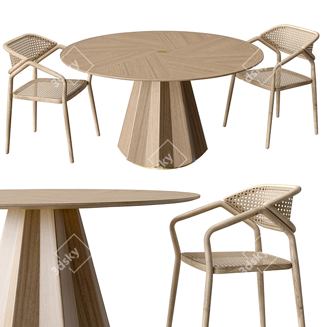 Boho Chic Dining Set - Roche Bobois Girasol 3D model image 1