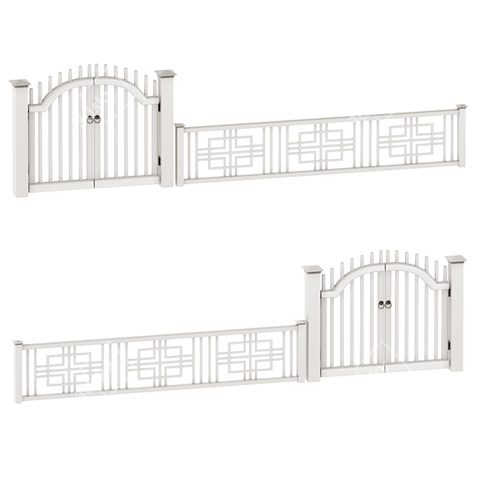 Versatile PVC Fence for Various Spaces 3D model image 1