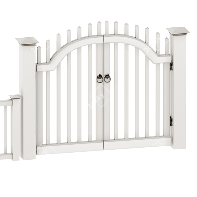 Versatile PVC Fence for Various Spaces 3D model image 2