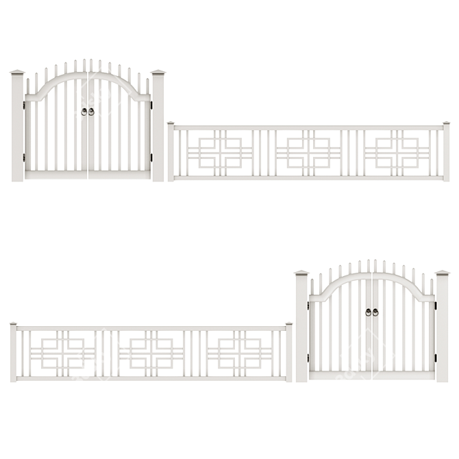 Versatile PVC Fence for Various Spaces 3D model image 4