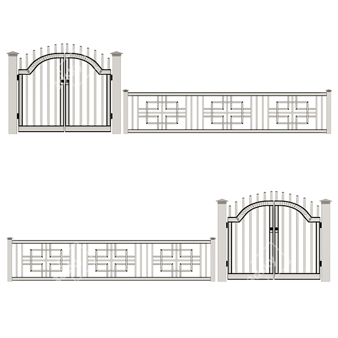 Versatile PVC Fence for Various Spaces 3D model image 5