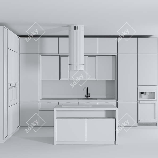 Modern Kitchen Design 2015 3D model image 5