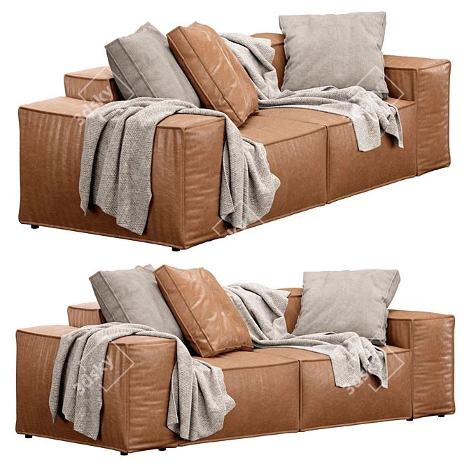 Blanche Melia Sofa: Stylish Comfort 3D model image 3