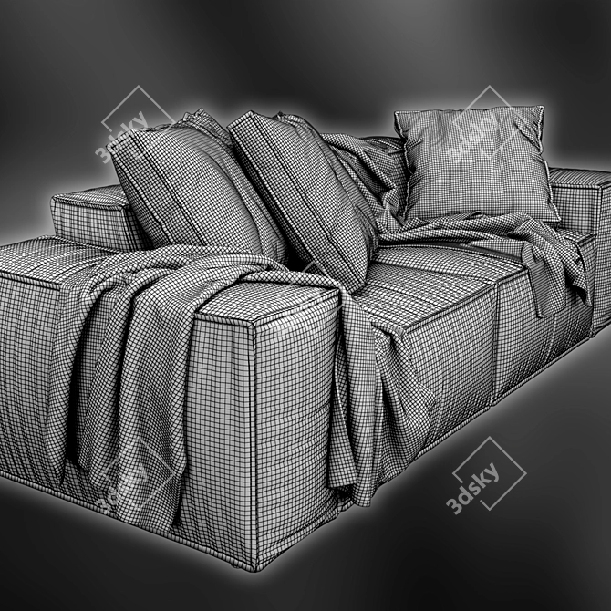 Blanche Melia Sofa: Contemporary Elegance 3D model image 6