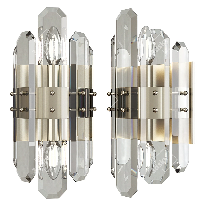 Elegant Bolton 2-Light Sconce 3D model image 1