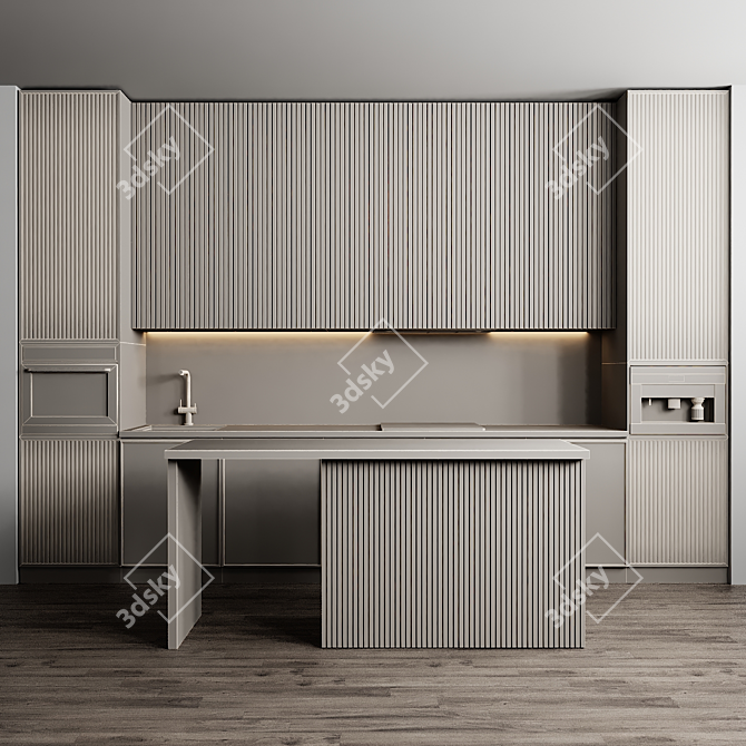 Modern Kitchen 3D Model 3D model image 4