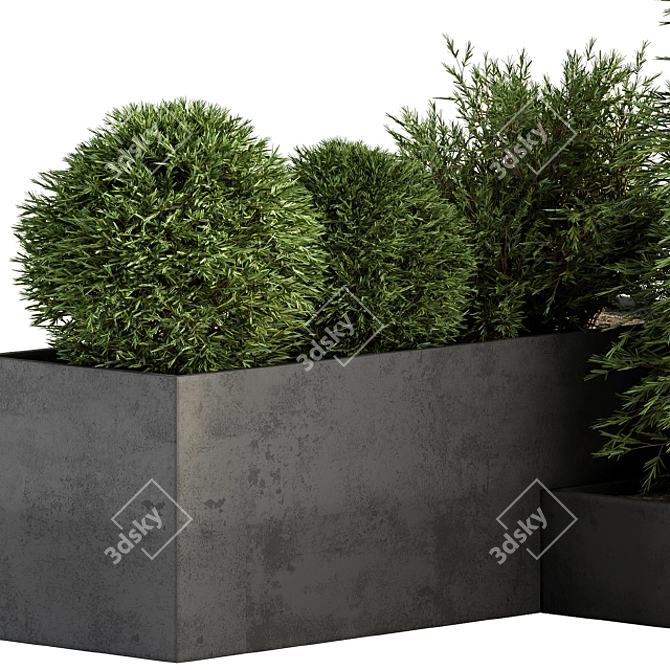 Nature's Oasis: Outdoor Plant Box with Tree 3D model image 3