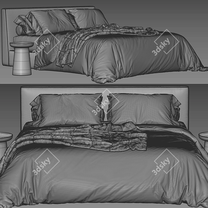 Flexteam Ray Bed: Stylish and Versatile Furniture 3D model image 4