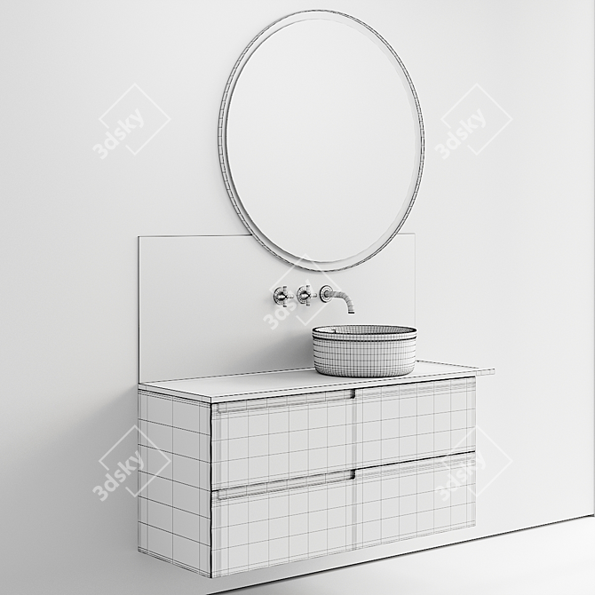 Fiora Synergy Wall-Mounted Vanity 3D model image 5