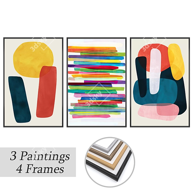 Multiframe Wall Art Set 3D model image 1