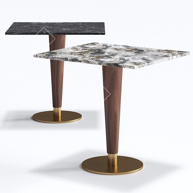 Atlanta Marble-Top Wooden Table 3D model image 1