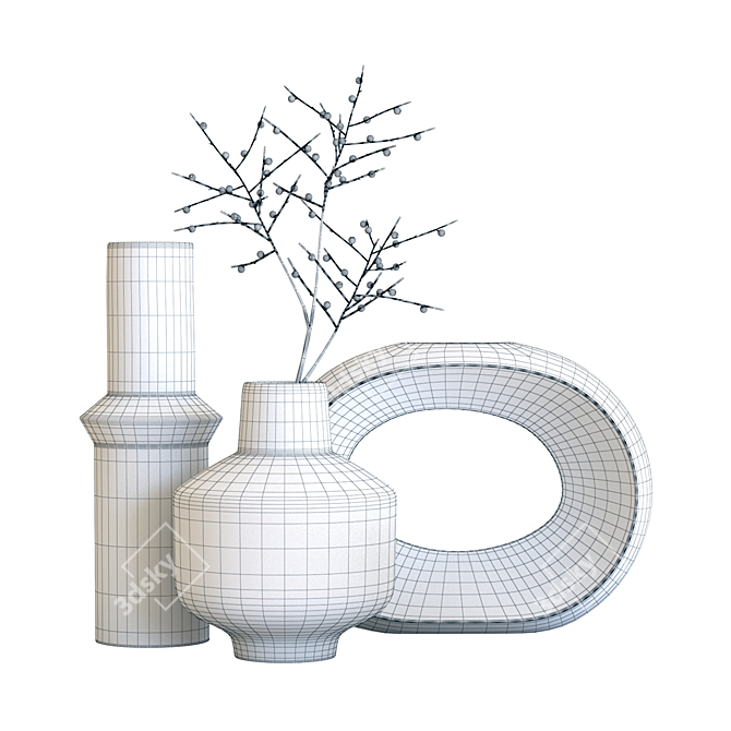 Elegant Crate & Barrel Vases 3D model image 2