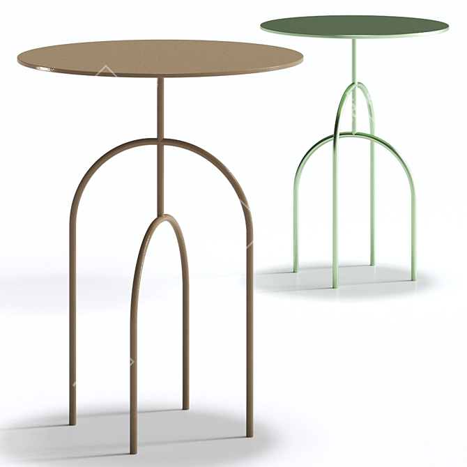 Title: Elegant Moca - 58cm Table 3D model image 3