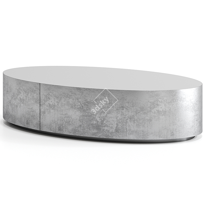 Modern BELT Brass Oval Coffee Table 3D model image 3